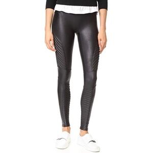 SPANX NEW!! Black Faux Leather Moto Leggings 20136R Size Medium